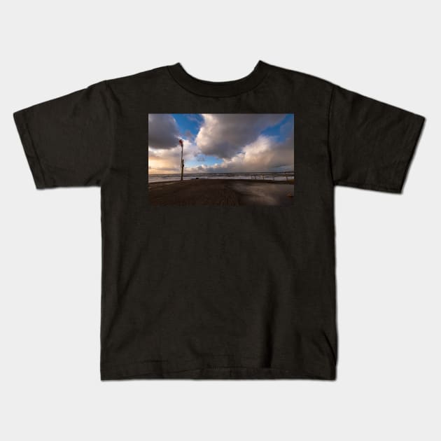 Clouds at Sheringham Town Kids T-Shirt by Robert john